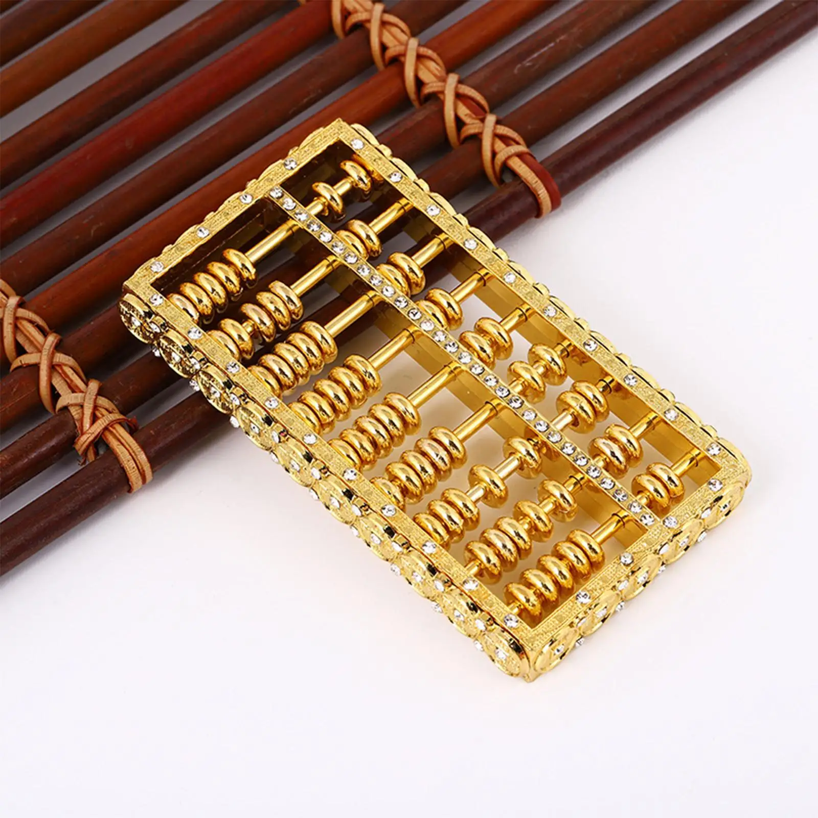 Fashion Abacus Decoration Ancient China Calculate Beads Toy Alloy Mini Counting Bead Abacus for Gift Desktop Ornaments Men Women
