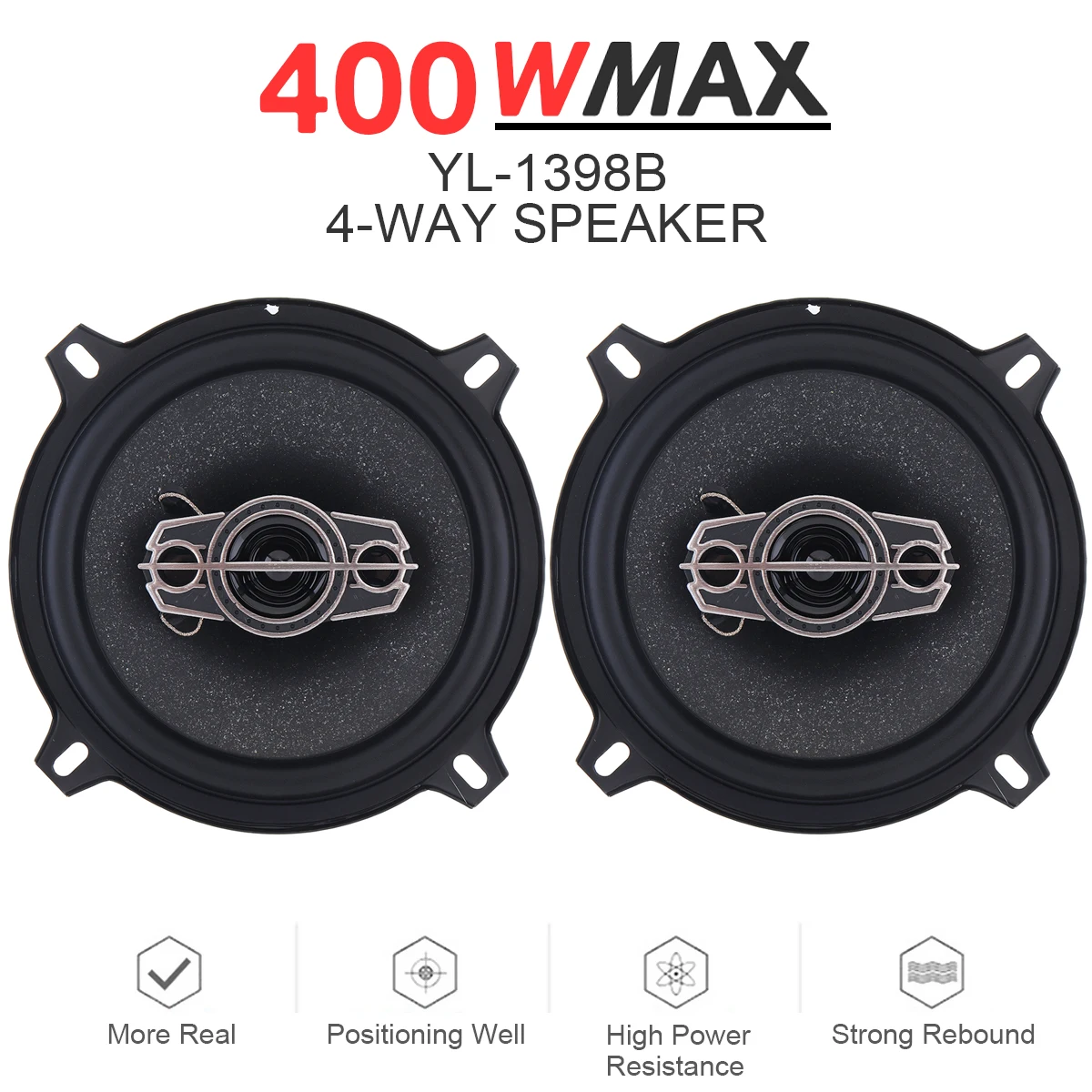 Gasvormig paling Jaarlijks 2pcs 5 inch 4 Way Car Coaxial Speaker 400W 13CM Music Stereo Car Door  Speakers Bass Subwoofer Hifi Loudspeaker For Car Audio - AliExpress