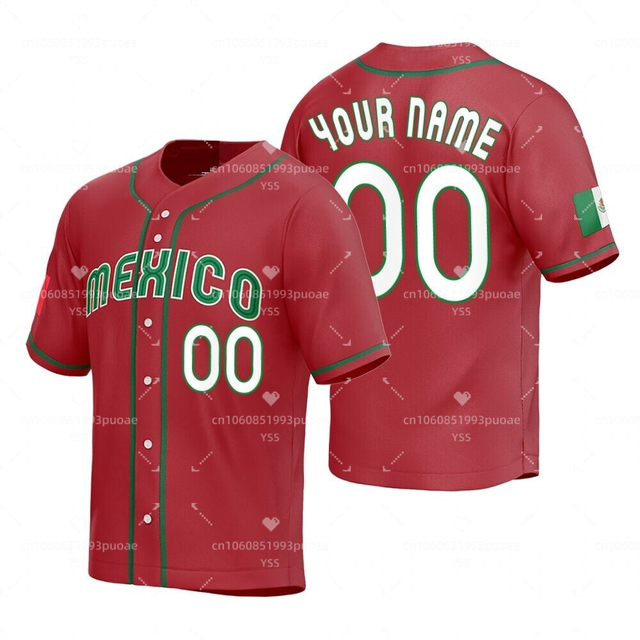  Custom 2023 Baseball Jersey Mexico Baseball Classic Shirts  Adults Sports Printed Personalized Name Number for Men Youth Black : Sports  & Outdoors