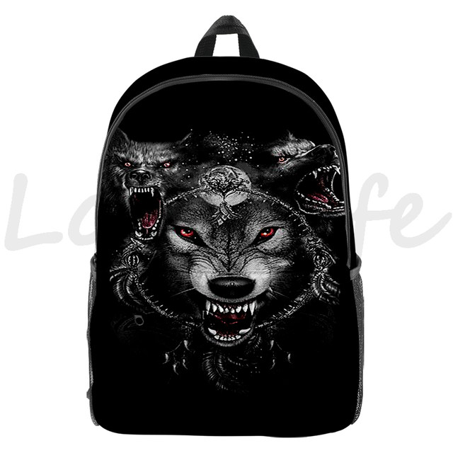 DMOYALA Cool Boys Backpack Fire and Ice Kids Wolf Backpack Girls Wolf  School Bag 17 Inch Large Black Bookbag Casual Lightweight Backpacks for  Middle