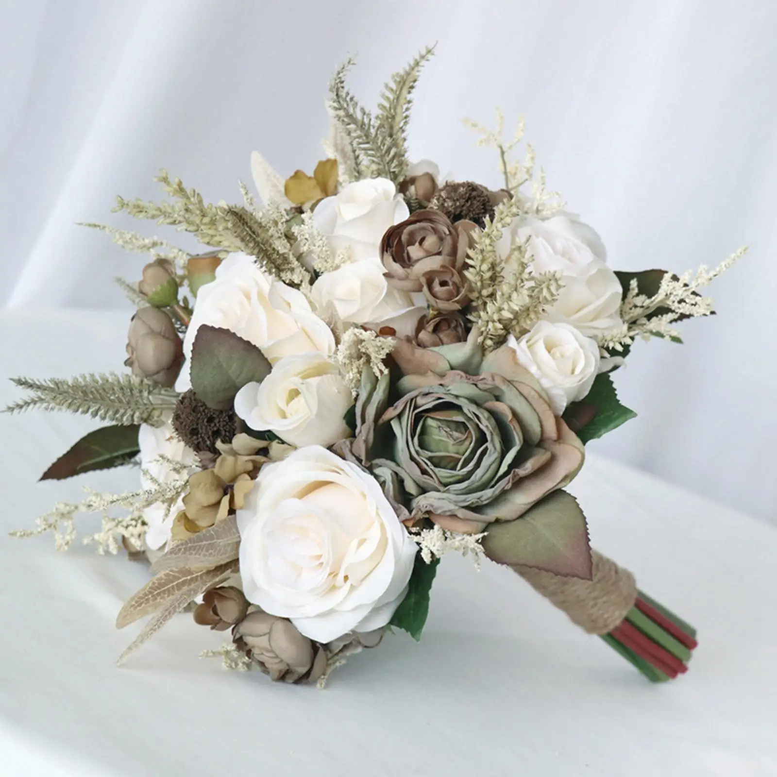 Artificial Bridal Bouquets, Bride Hands Holding Bouquet for Wedding Engagement Decoration