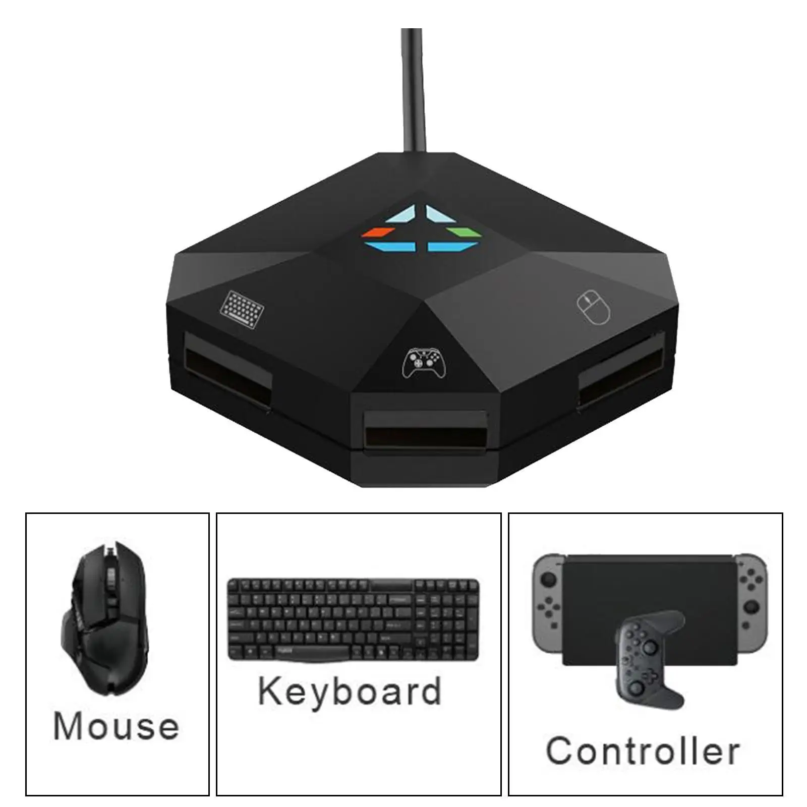Keyboard with  Converter Adapter fits for N-Switch  Gaming Console, Easy to Use, Plug 