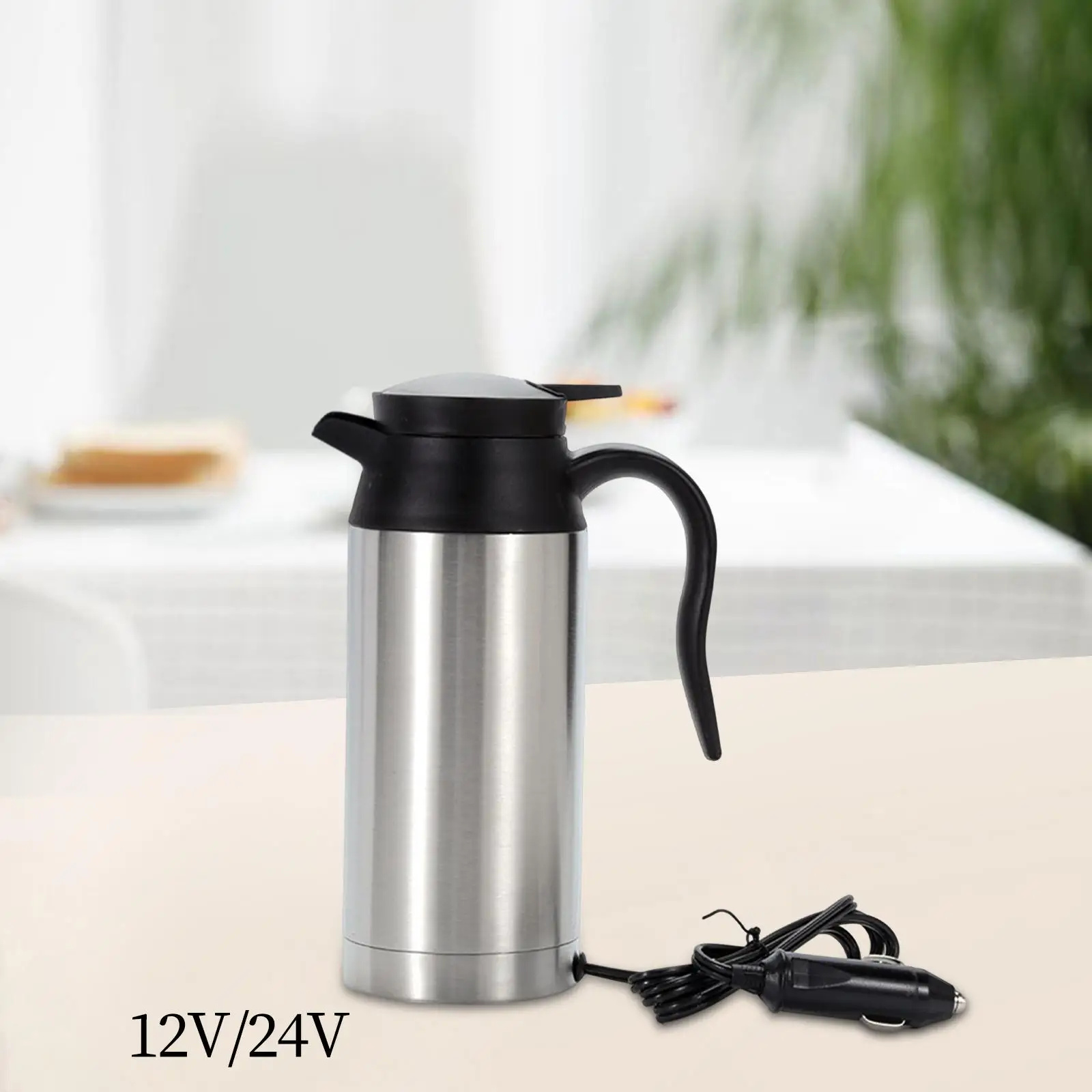 750ml Stainless Steel Automotive Car Heating Kettle Water Bottle Heated Water to