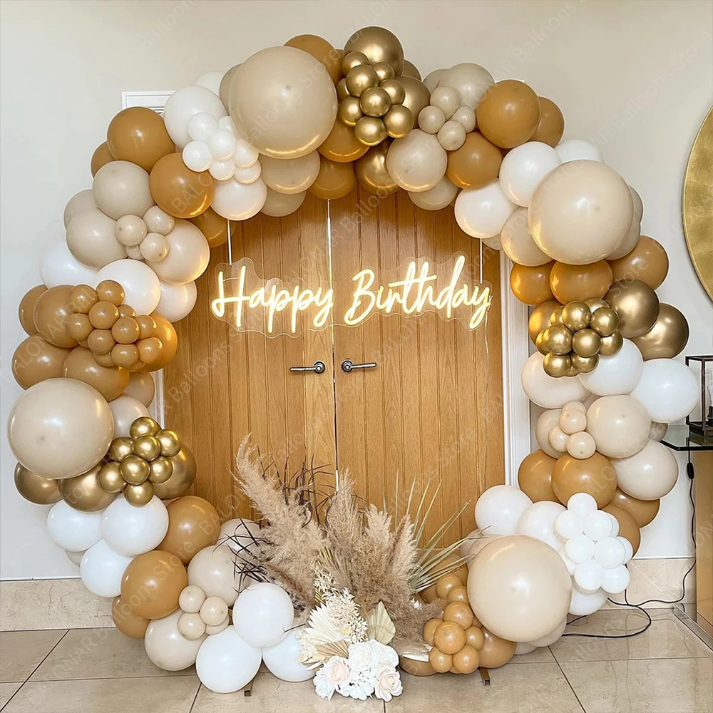 gips Heerlijk eetlust Brown White Balloon Arch | White Khaki Birthday Balloon | Balloon Garland  Kit Brown - 1 - Aliexpress