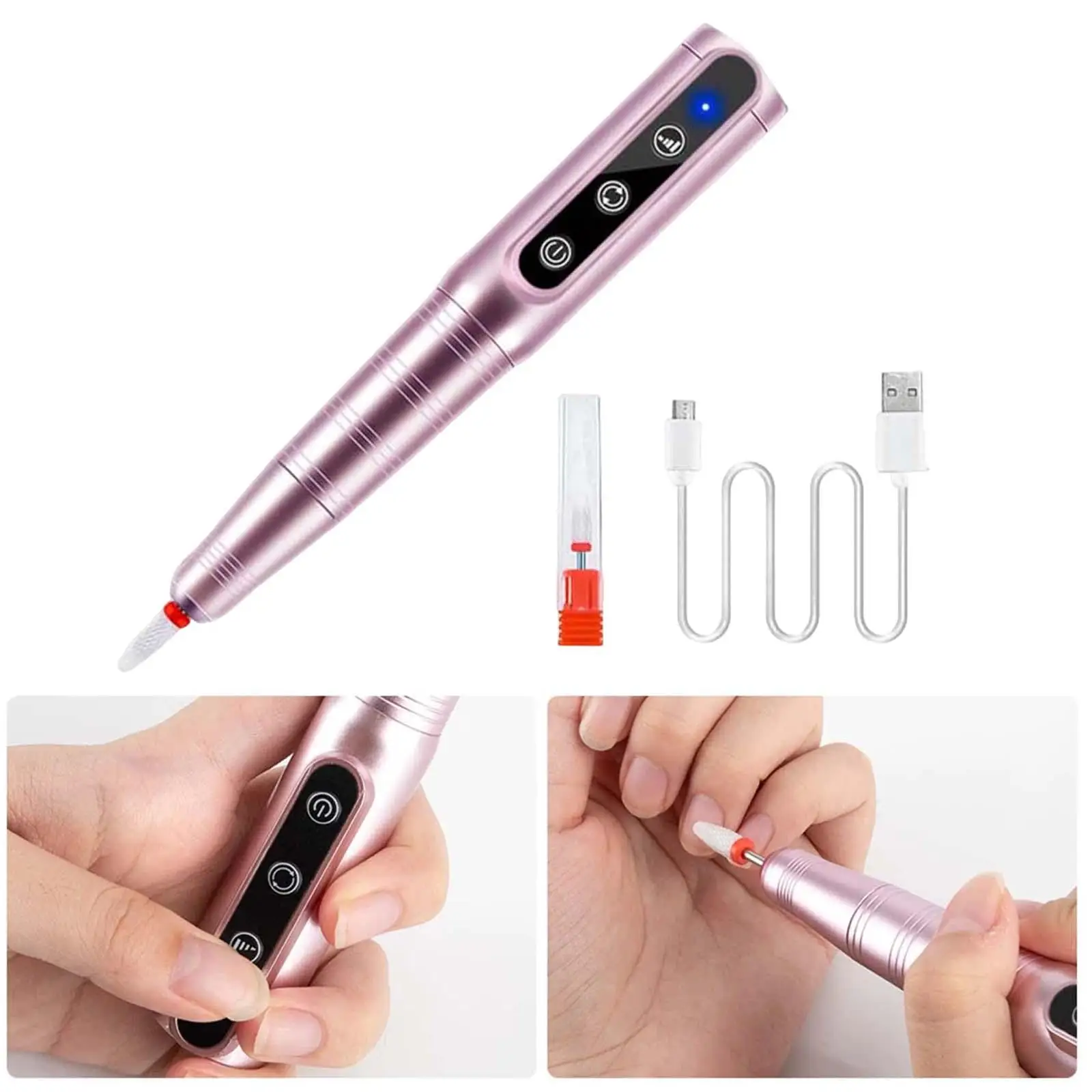Professional Nail File Machine Cordless Electric Nail Drill for Home or Salon Use Removing Acrylic Gel Nails Polishing Shaping