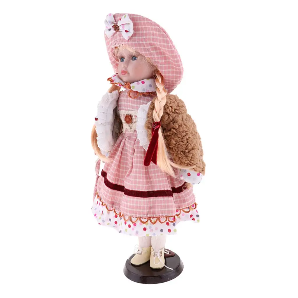 40cm  Dolls Fully Dressed With Display Stand Exquisite Workmanship  Collection
