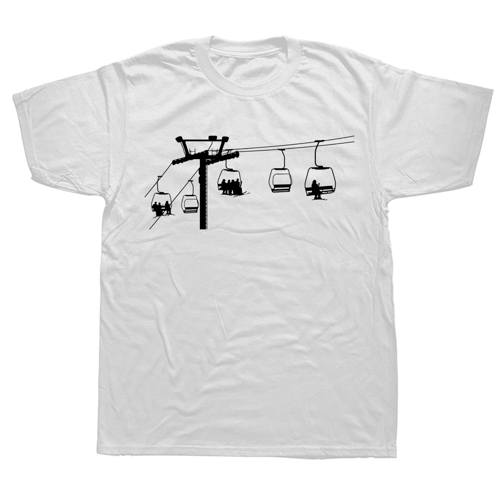 Neues Ski-Lift-T-Shirt für Herren und Damen, Unisex, Skifahren, Geschenk, Extremsport, Skifahrer, cooles lässiges Stolz-T-Shirt für Herren, Unisex, modisches T-Shirt – Detail 2