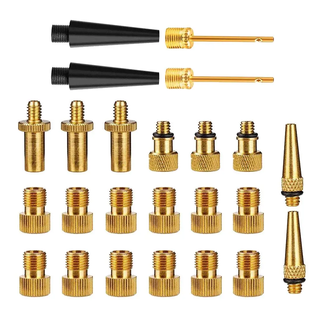 24 Pieces Adaptor Bike Brass Converter Gas Filling  Set