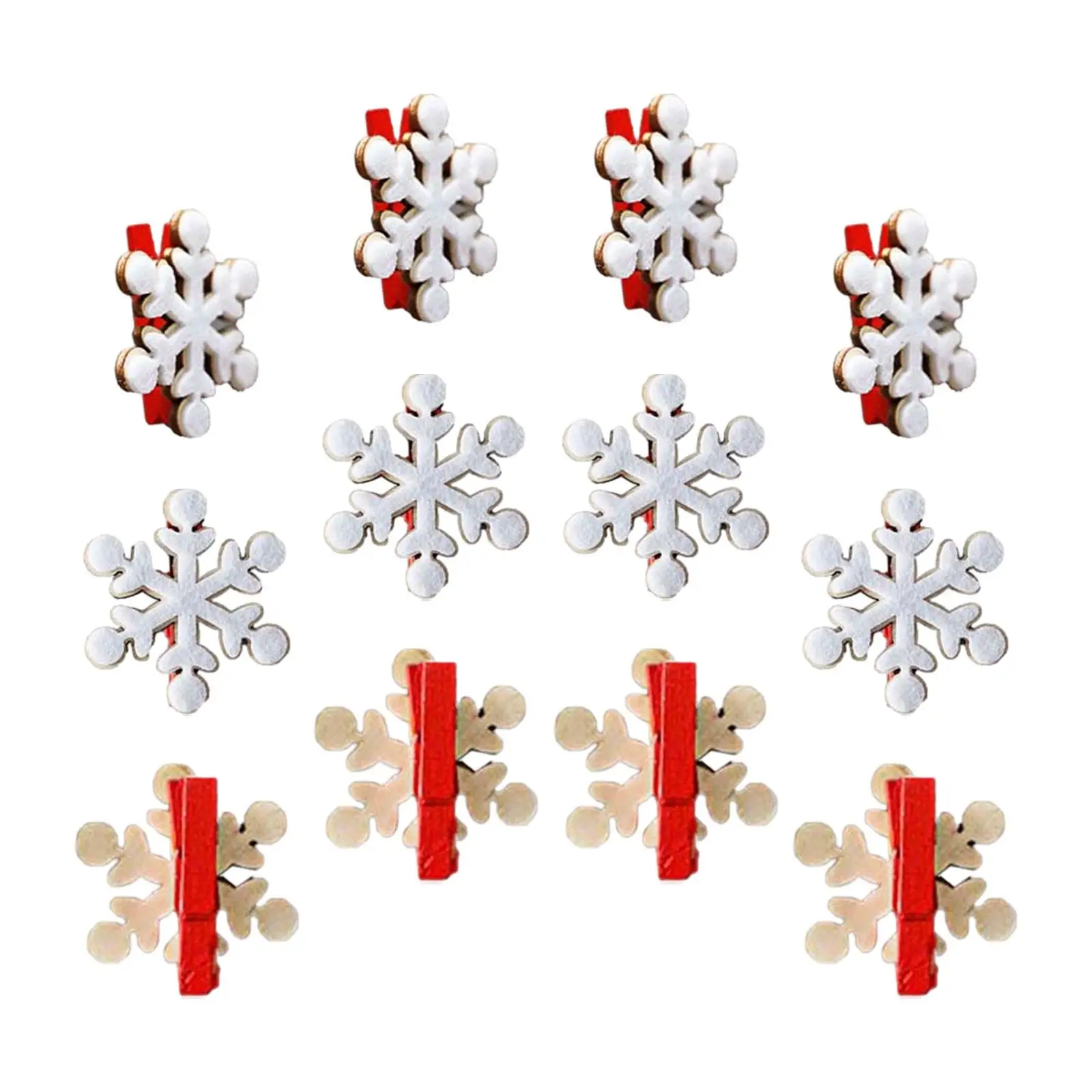Christmas Clips Art Christmas Tree Clothes Pegs Snowflake Clothespin Clips for Pendants Gift Office Party Xmas Hanging Ornaments