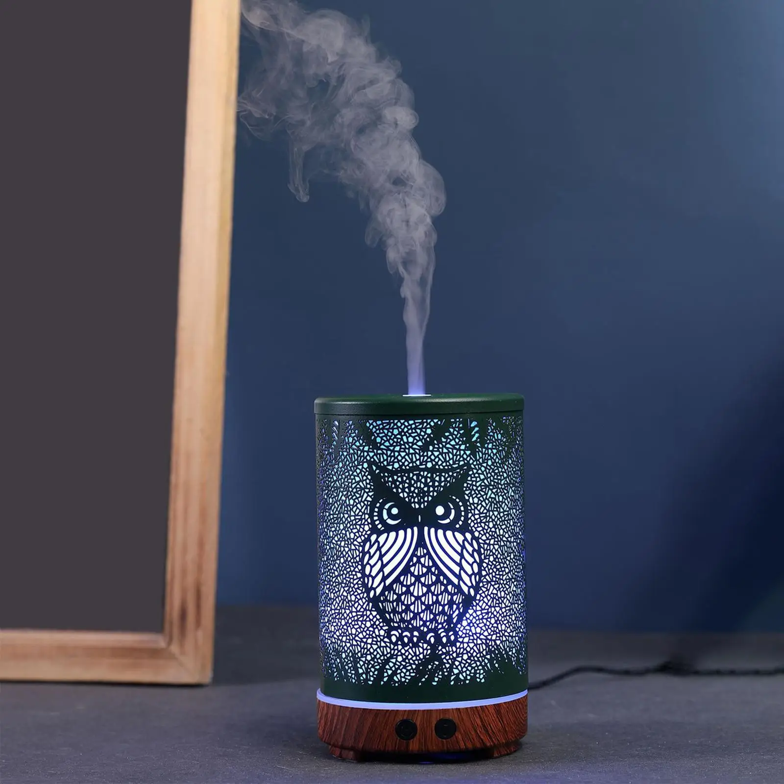 Air Aromatherapy Humidifier UK Plug 200ml 7 Color Changing LED Ornament Owl Essential Oil Diffuser for Easter Home Friends Kids