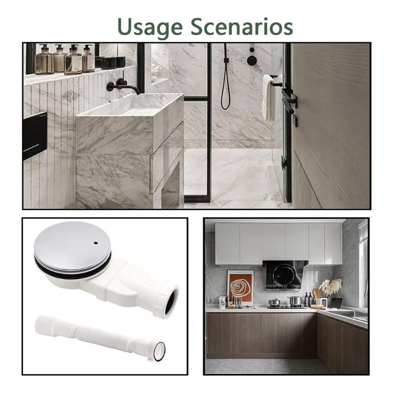 Description Picture 2 of itemBathroom Shower Trap Low Shower Drain Trap Bathroom Tray Waste Drain Trap High Flows Shower Tray Drain