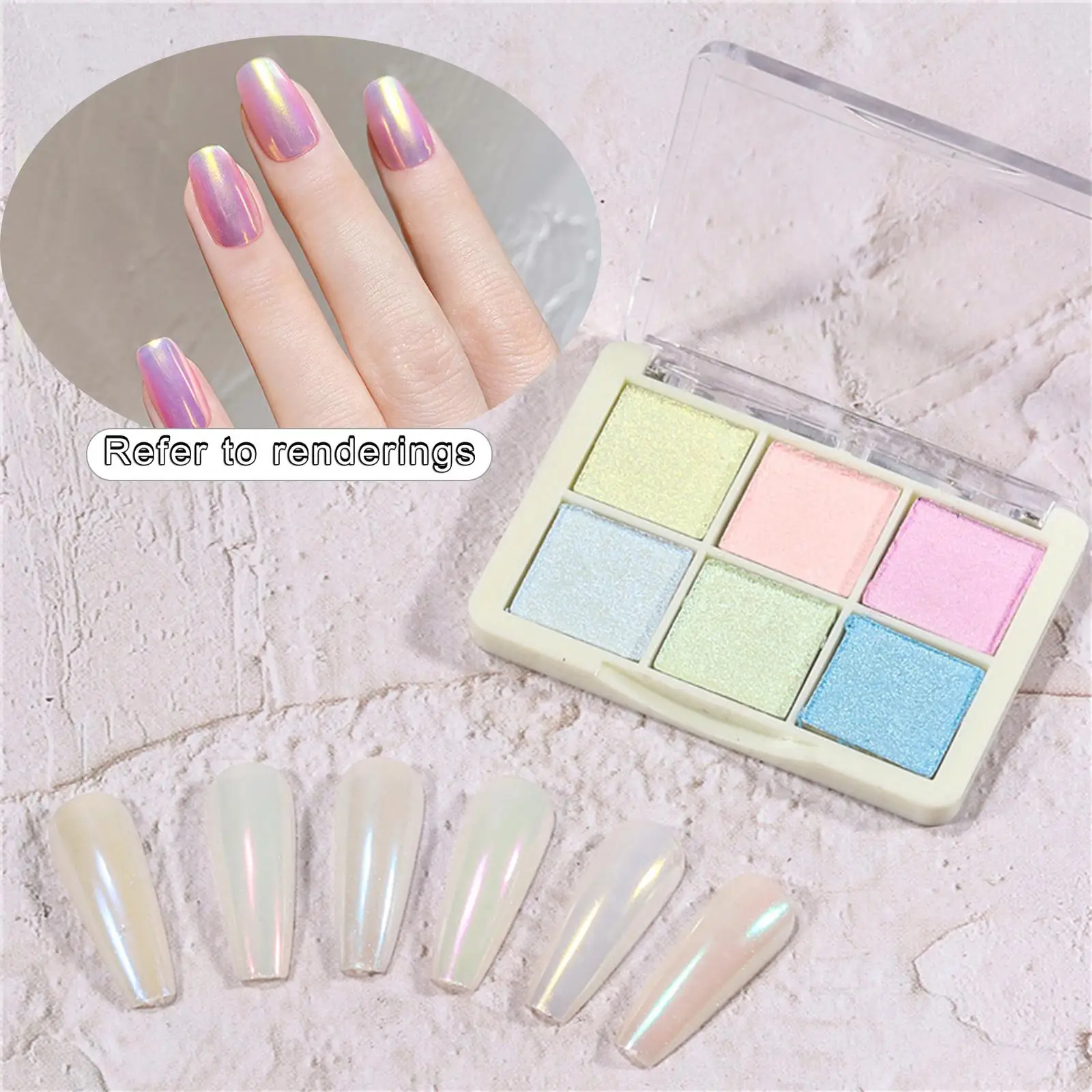 Nail Powder Polish Pigment Colorful Fluorescent Solid Holographic Nail Powders for UV Gel Salon