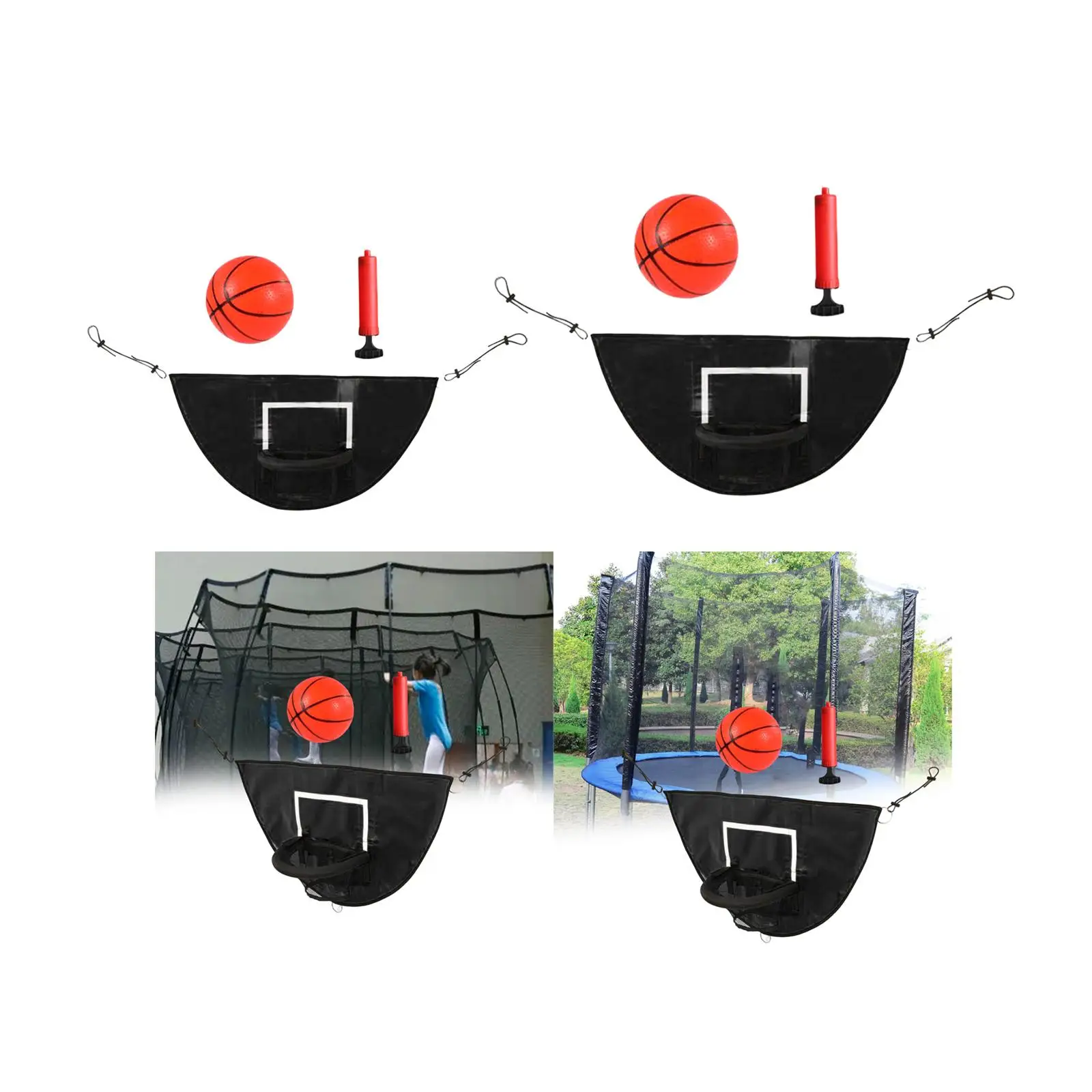 Trampoline Basketball Hoop with Mini Basketball and Pump for Dunking Toddlers