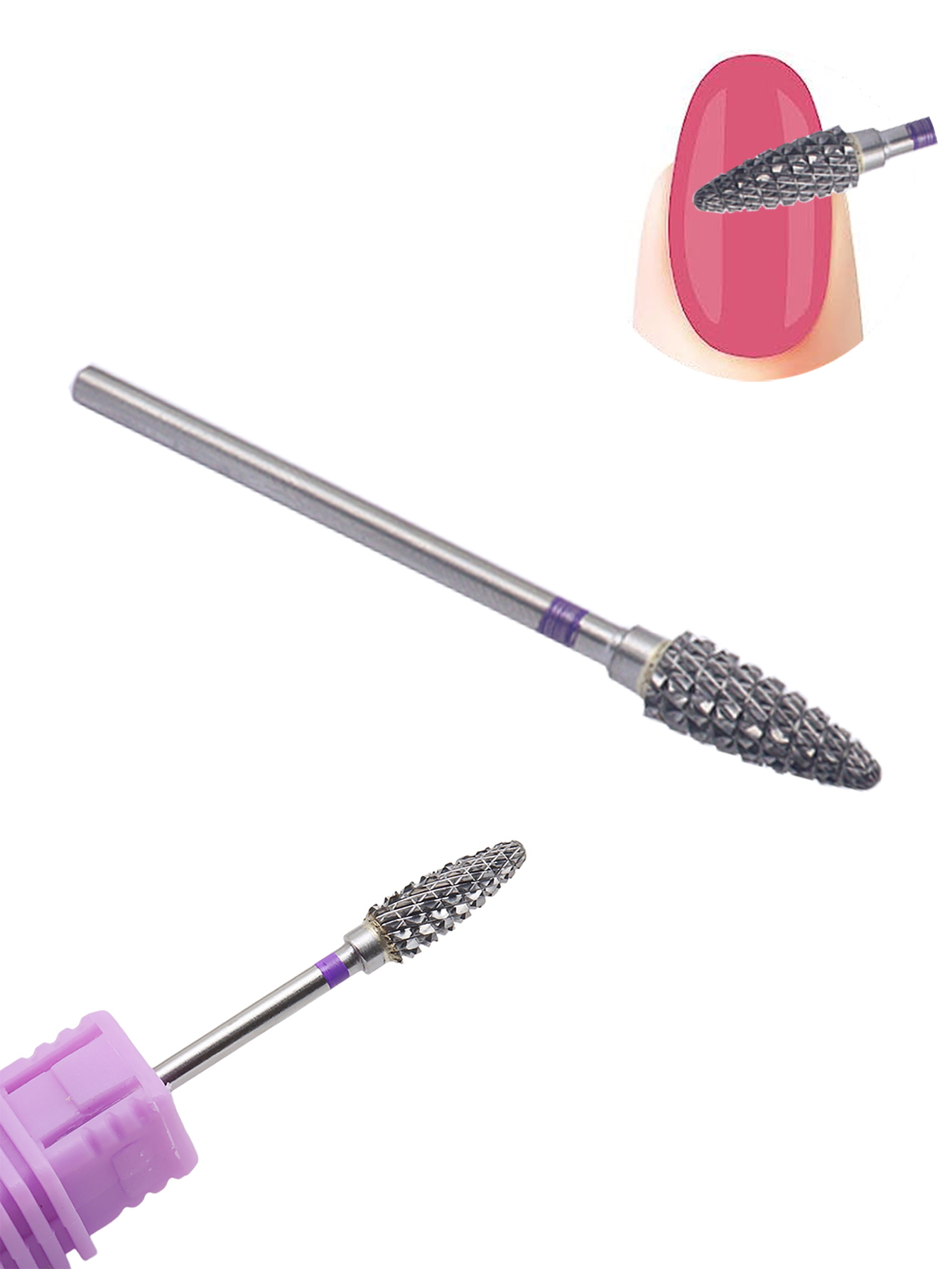 Best of New 5mm Purple Carbide Nail Drill Bit 3/32&quot; Milling Cutter For Manicure Rotary Burr Nail Bits Electric Drill Accessories Tool Reviews & Tips