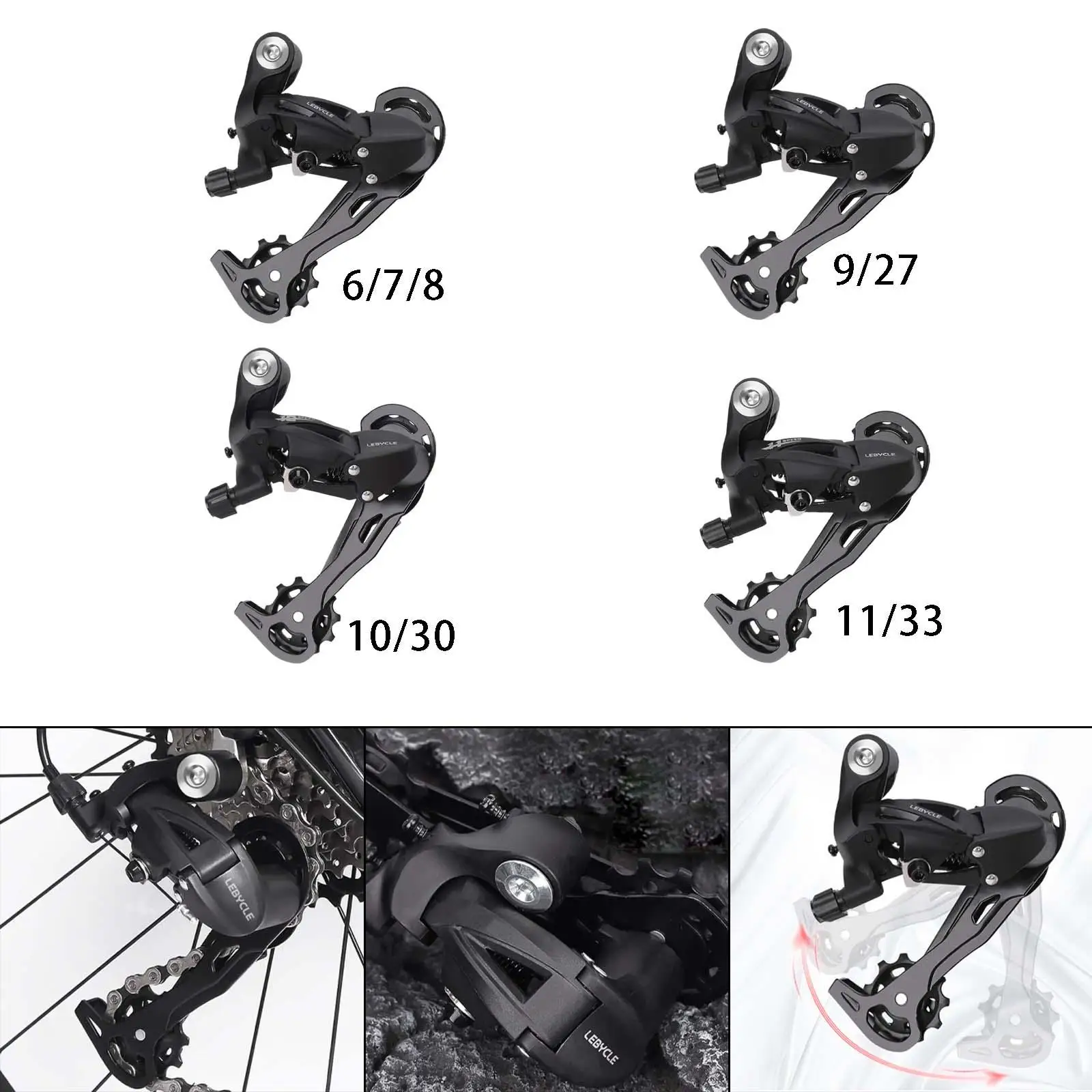 Bicycle Rear Derailleur Chain Tensioner Aluminum Alloy Teeth Adjustment  Guide