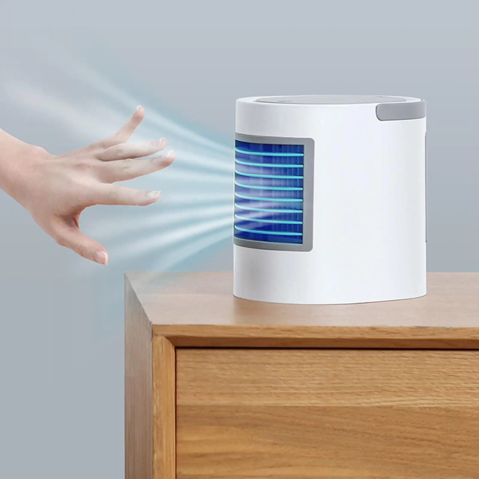 Air Conditioner Humidifiers Air Cooler Fan LED Nightlight Quiet USB Desk Fan
