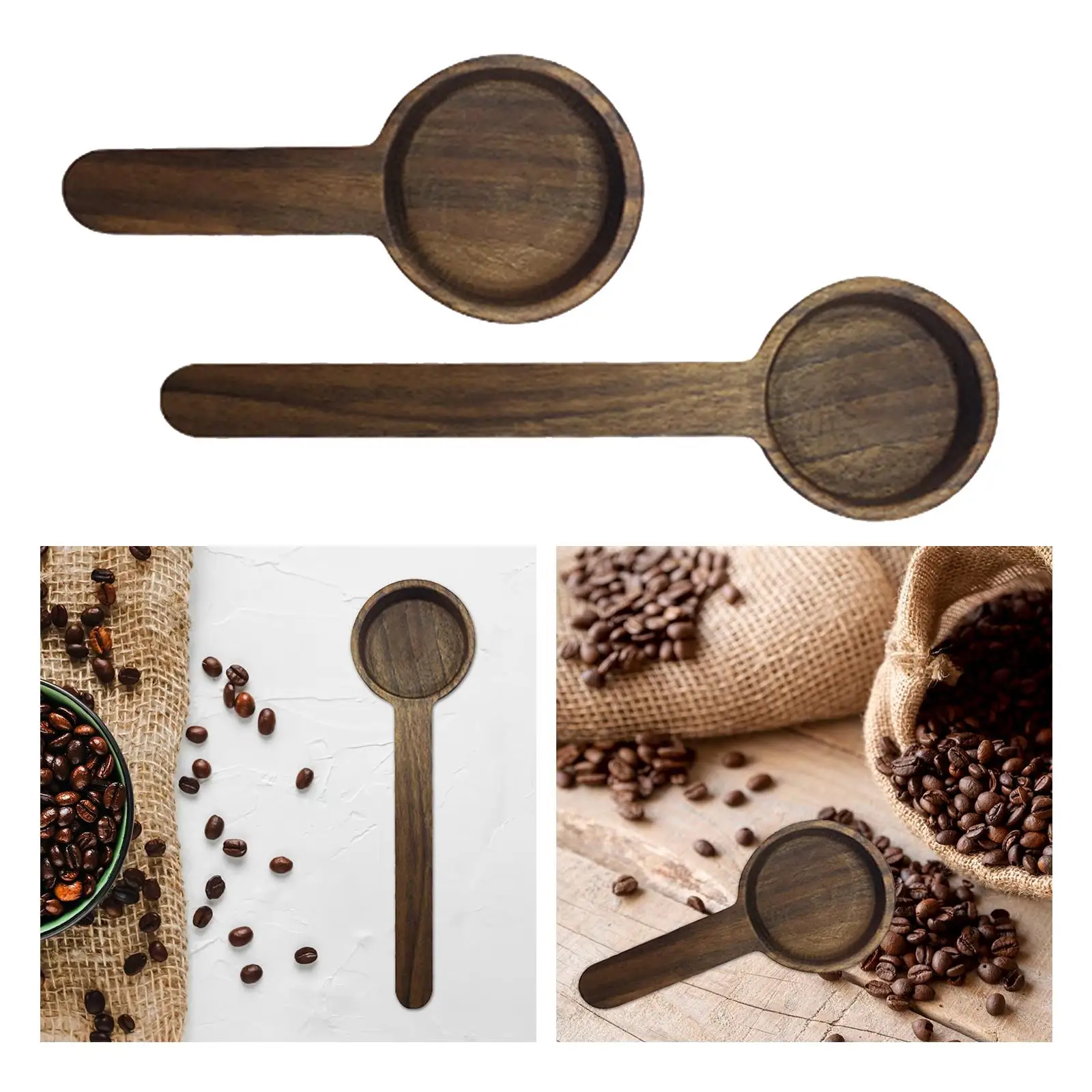 Coffee Scoop Coffee Accessories for Coffee Beans Wooden Coffee Spoon Walnut for Kitchen Restaurant Shop Protein Powder