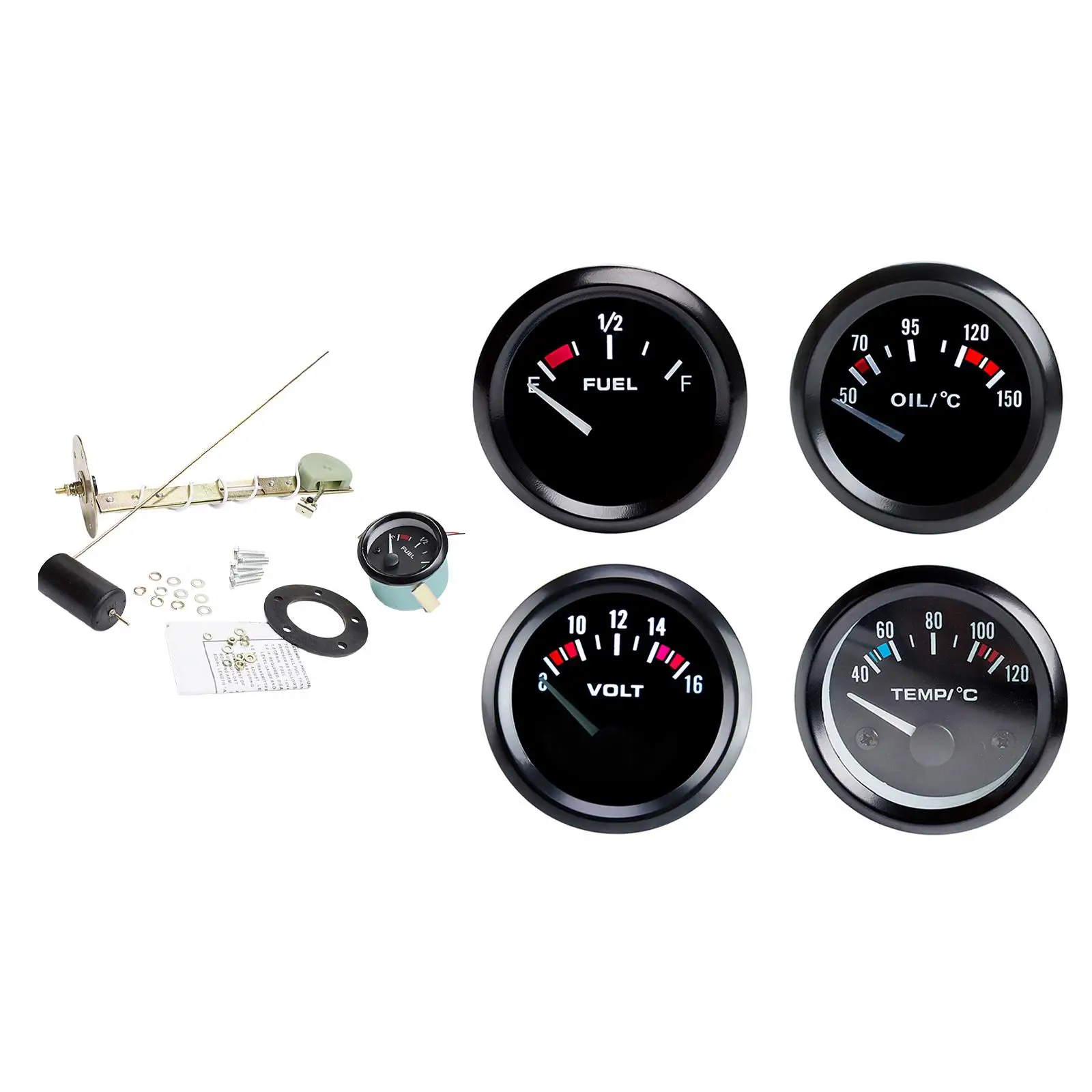 Car Fuel Gauge LED Display Adjustable Universal 12V 52mm 2 inch for Spare Parts Replaces Premium High Performance Durable