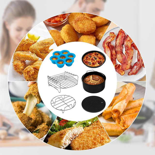 Set 13 Accessori Per Friggitrice Ad Aria - Teglia Pizza, Griglie, Spiedini E Più - Foto 4