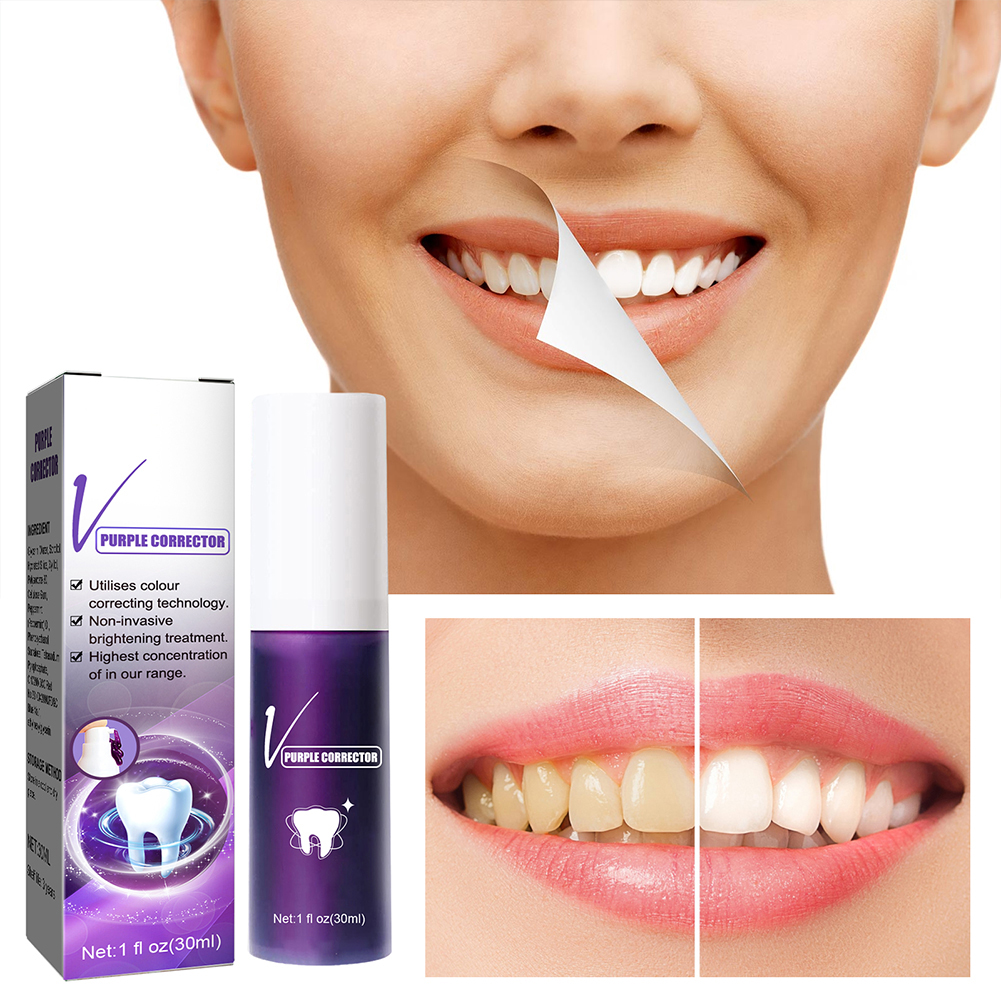 Best of V34 Toothpaste Purple Color Corrector Toothpaste For Teeth White Brightening Tooth Care Toothpaste Reduce Yellowing Reviews & Tips