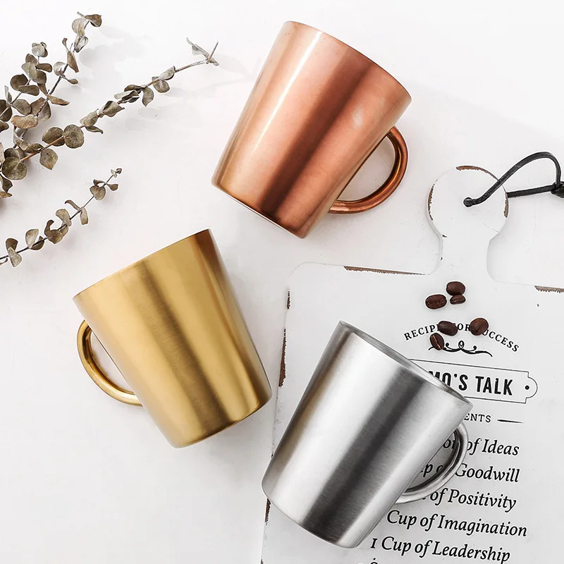 High Quality 304 Stainless Steel Coffee Mug Double-walled Anti-Scald Cup Beer/Water/Tea Anti Fall Metal Travel TumblerHigh Quality 304 Stainless Steel Coffee Mug Double-walled Anti-Scald Cup Beer/Water/Tea Anti Fall Metal Travel Tumbler 320ML