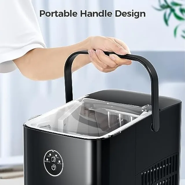  AGLUCKY Ice Makers Countertop, Portable Ice Maker Machine  26lbs/24Hrs,8 Bullet Ice Cubes Of 2 Sizes Ready In 9 Mins,Self-Cleaning Ice  Machine