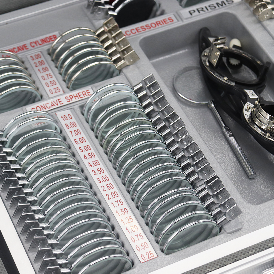 Optometry Equipment 104 Trial Lens Set Metal Rims Aluminium Case with Free Trial Frame