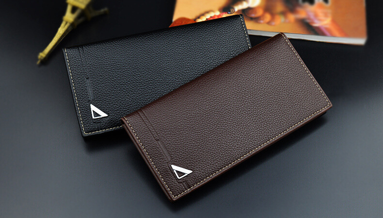 New Men's Wallet Men's Long Wallet Multi Card Slim Fashion Litchi Pattern Soft Leather Wallet Large Capacity Suit Bag