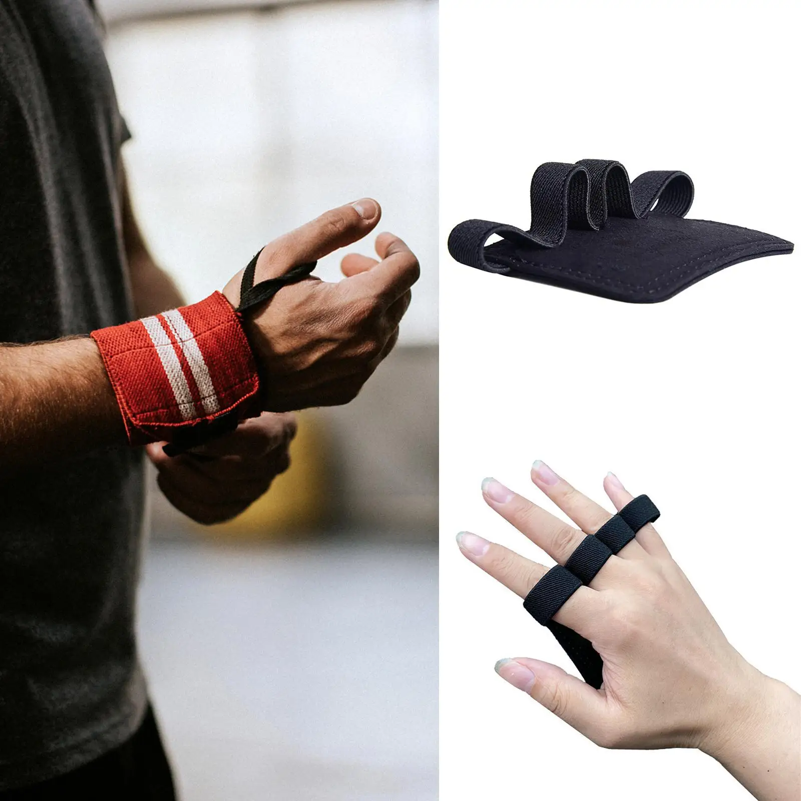  Pad Workout Gloves Lifting Grips for Weight Lifting Training Gym