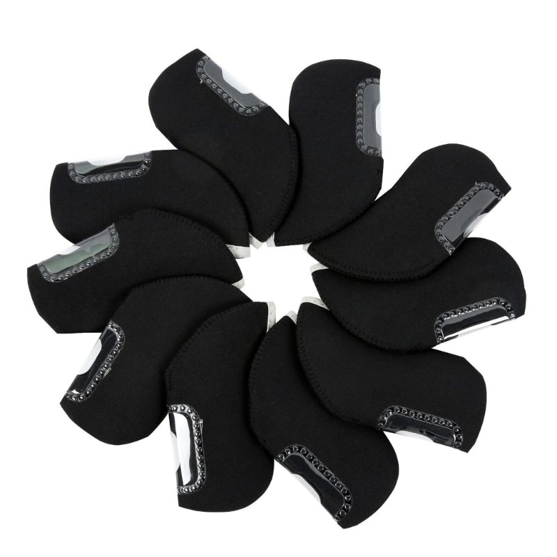 Description Picture 4 of item10Pcs Golf Iron Headcover Thick Neoprene Golf Iron  Cover Golf Club Headcover with See Through Window Fit Most Brand