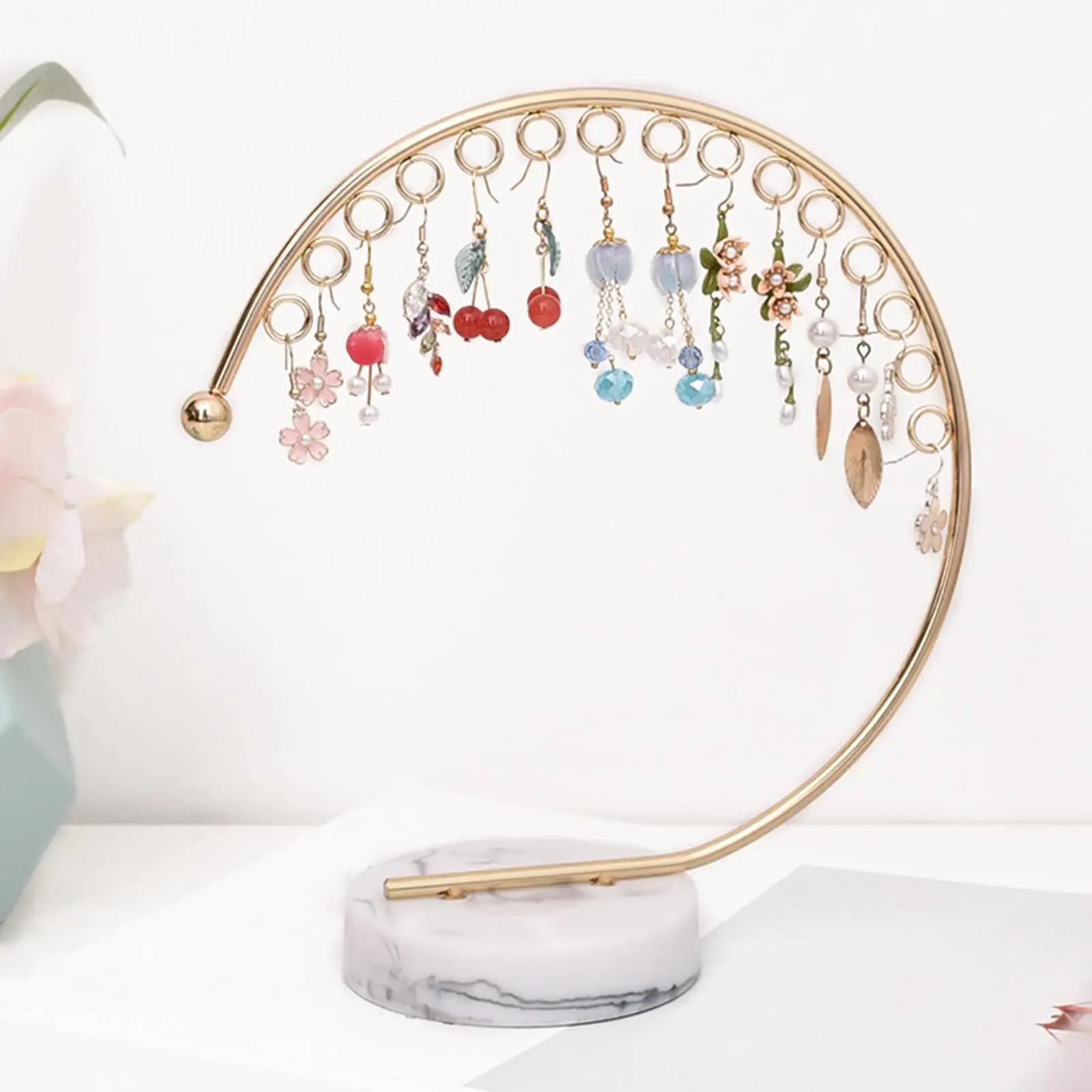 Metal Earrings Hanging Holder Rack Gift Props Girls Storage Large Capacity for Bathroom Tabletop Pendant Showcase Bracelet