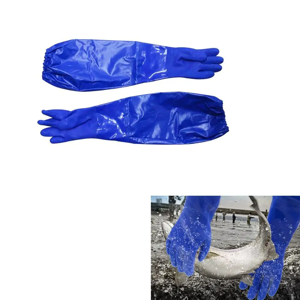 Thickened Fishing Operation Rubber Gloves Waterproof Oil and Resistant