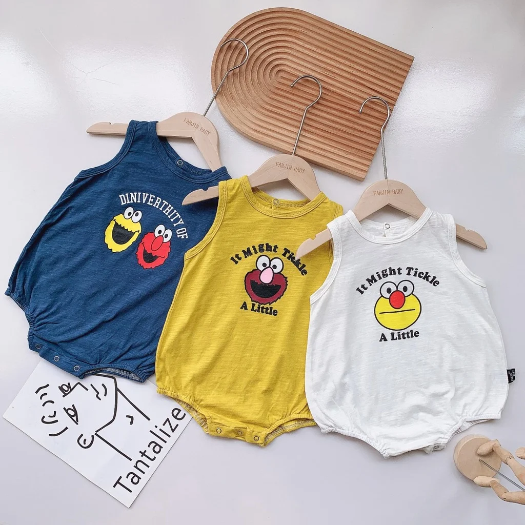Baby Bodysuits classic Cotton Newborn Baby Boy Cartoon Romper Baby Girl Triangle Sleeveless Clothes 0-24M bulk baby bodysuits	