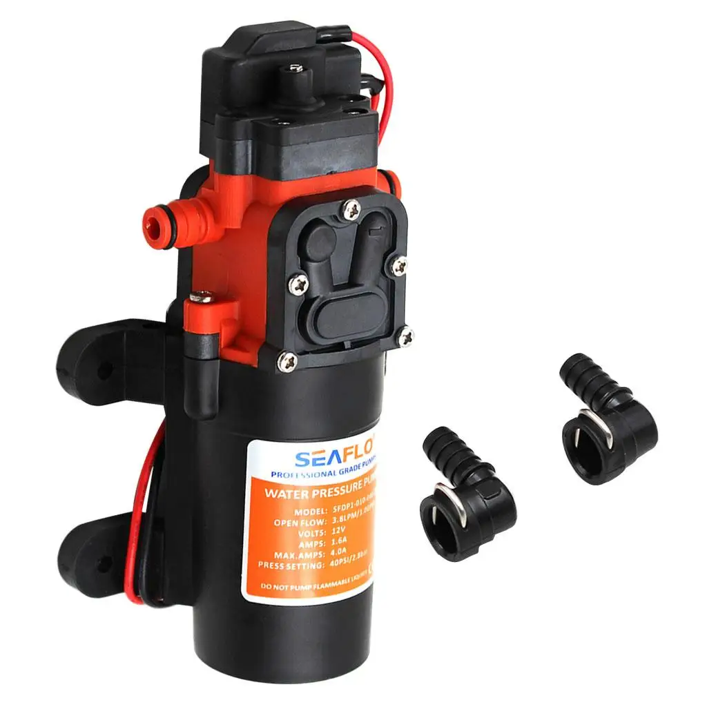 12V Boat Water Pump Diaphragm Water Pressure Pump 1.2 GPM 35PSI Self-priming Water Pumps for RV Marine Yacht Motorhome