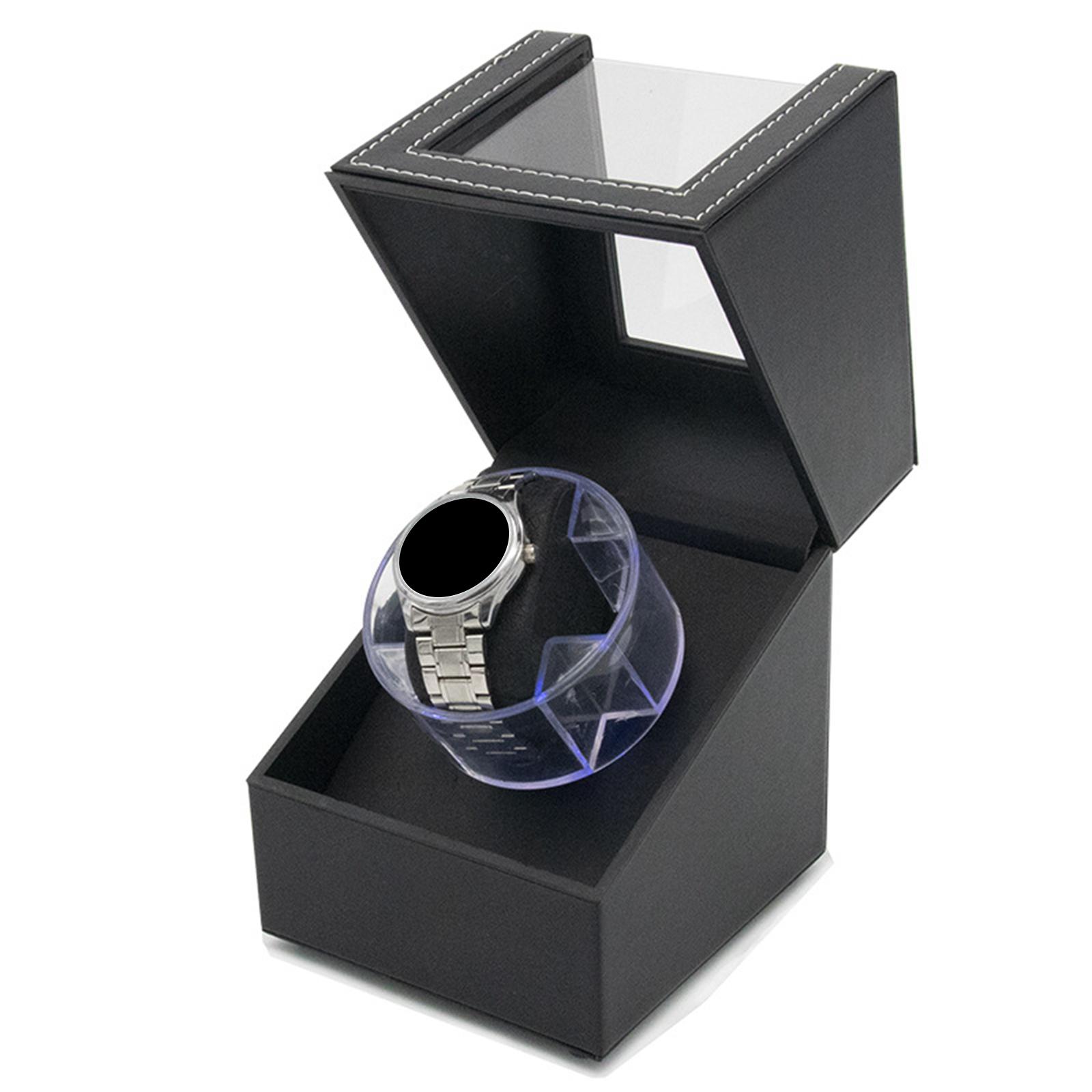 Single Watch Winder Box Quiet Running Motors Flexible Watch Pillows Watch Case for Men`s Watches Automatic Watches Gifts