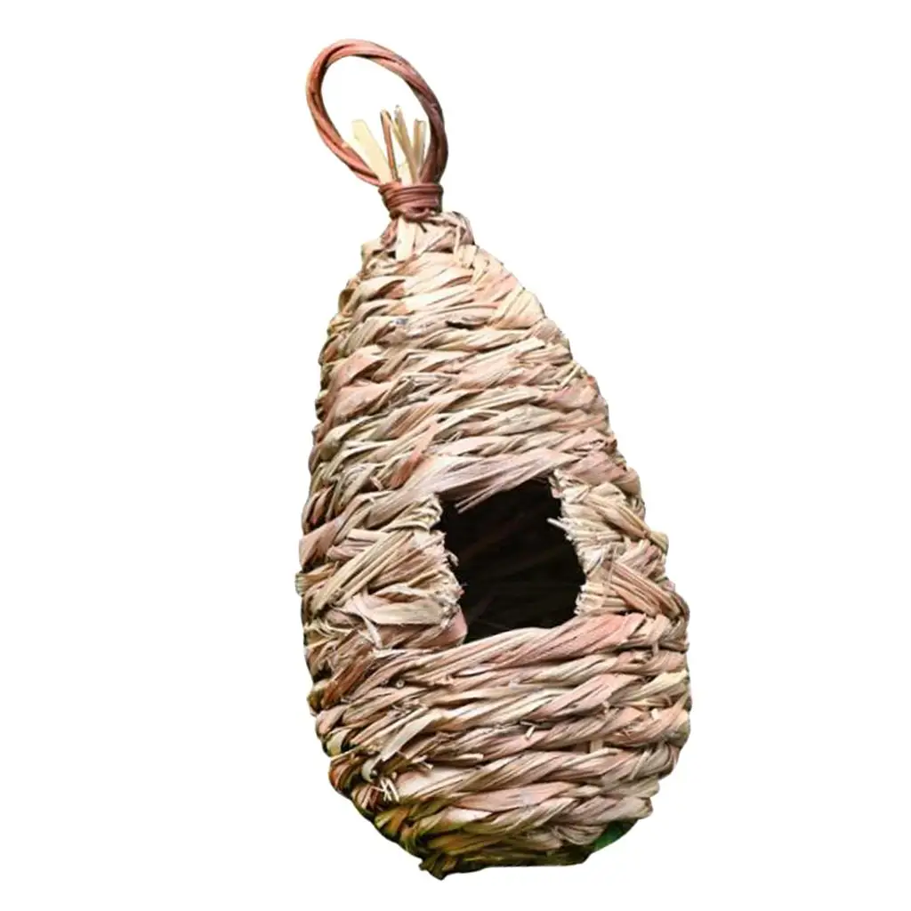 Hibiscus Grass Hanging Birdhouse Pet Parrot Straw Bird Nest Tree Decoration