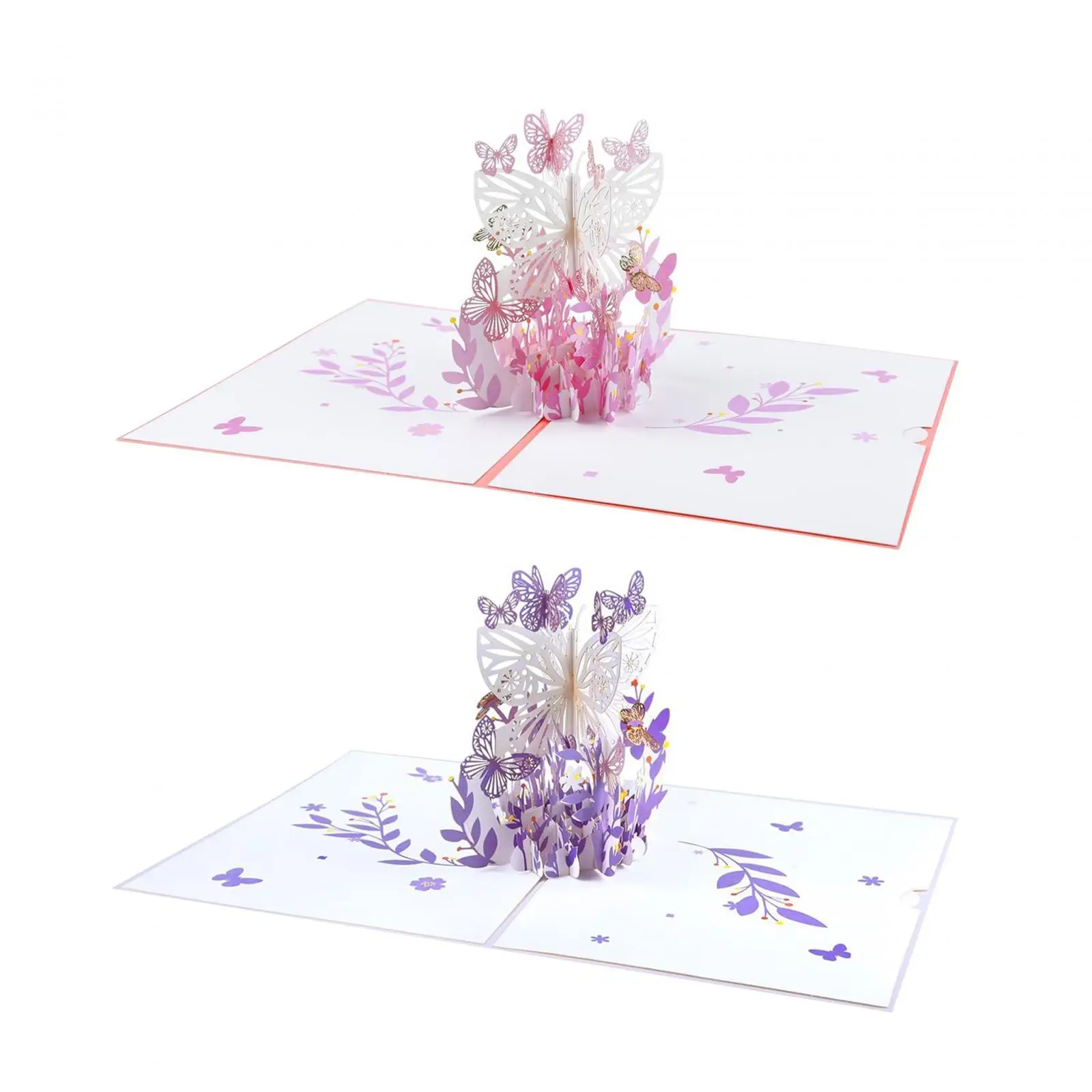 Butterfly Flower 3D Greeting Card Dedicated Festival Invitation Card for Valentines Day Girl Engagement Engagement Women