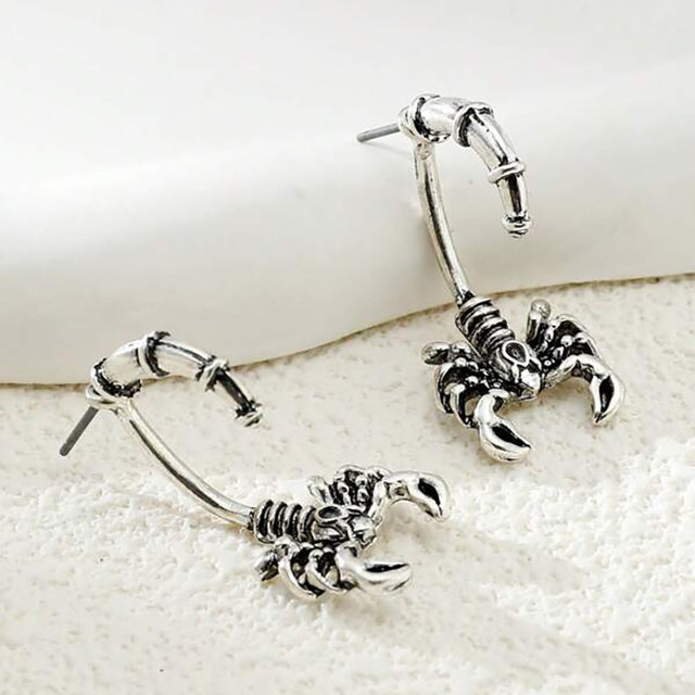 Vikingenes 925 Silver Fly Earrings|Fantastic Punk Insect Earrings|Vintage  Silver Black Animal Jewelry|Hypoallergenic Pierced Earrings|Halloween  Gothic