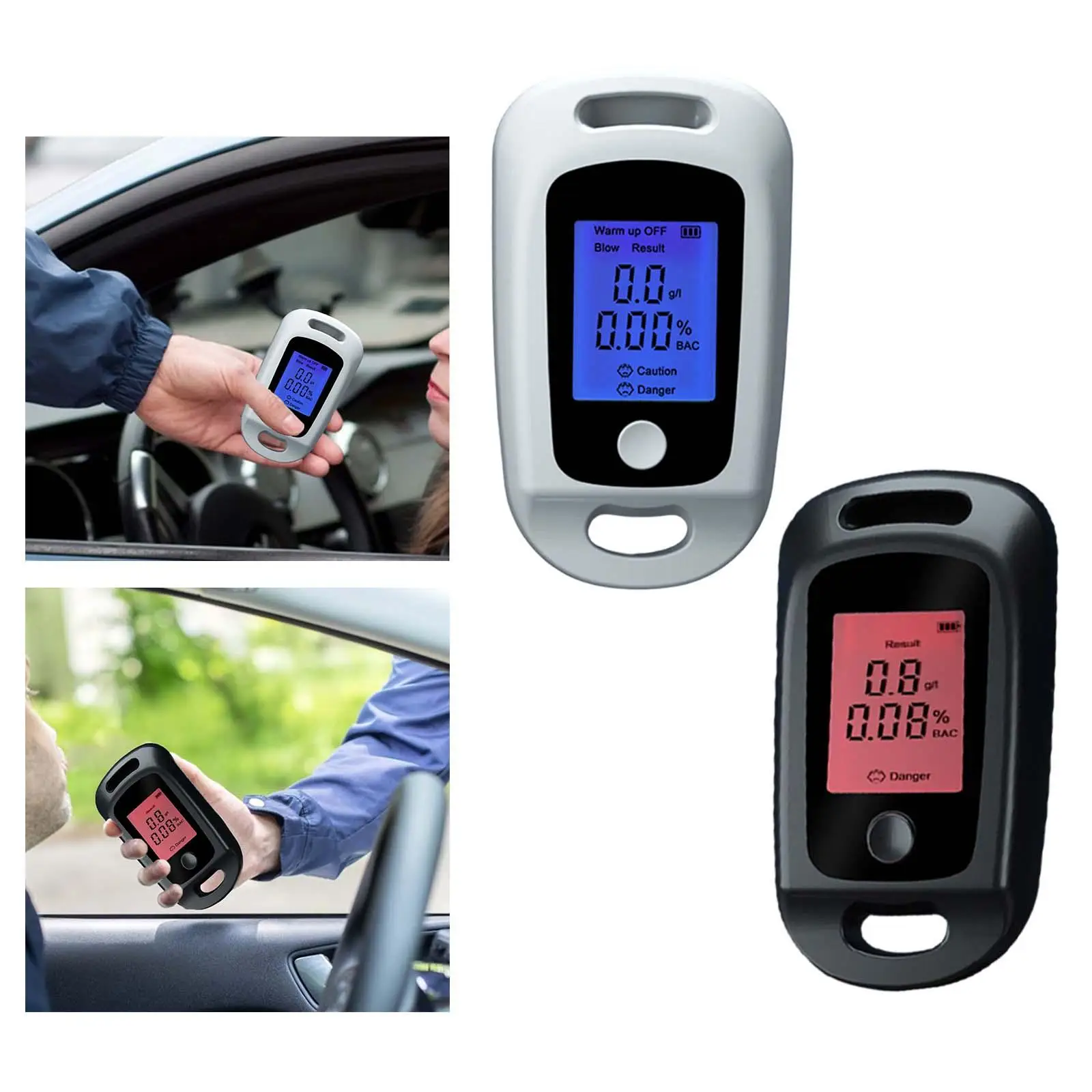 Alcohol Tester LCD Display Screen Digital Mini Air Blowing High Accuracy Breath Drunk Driving Analyzer for Personal Drivers