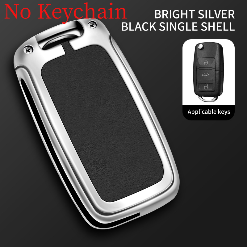 Custodia per chiave auto in metallo pelle Shell per VW Volkswagen Polo Golf 4 5 6 Passat Tiguan Jetta per Skoda Octavia Seat Leon Altea - S1b15d9eadd4a4e79a11759eb352e142bT