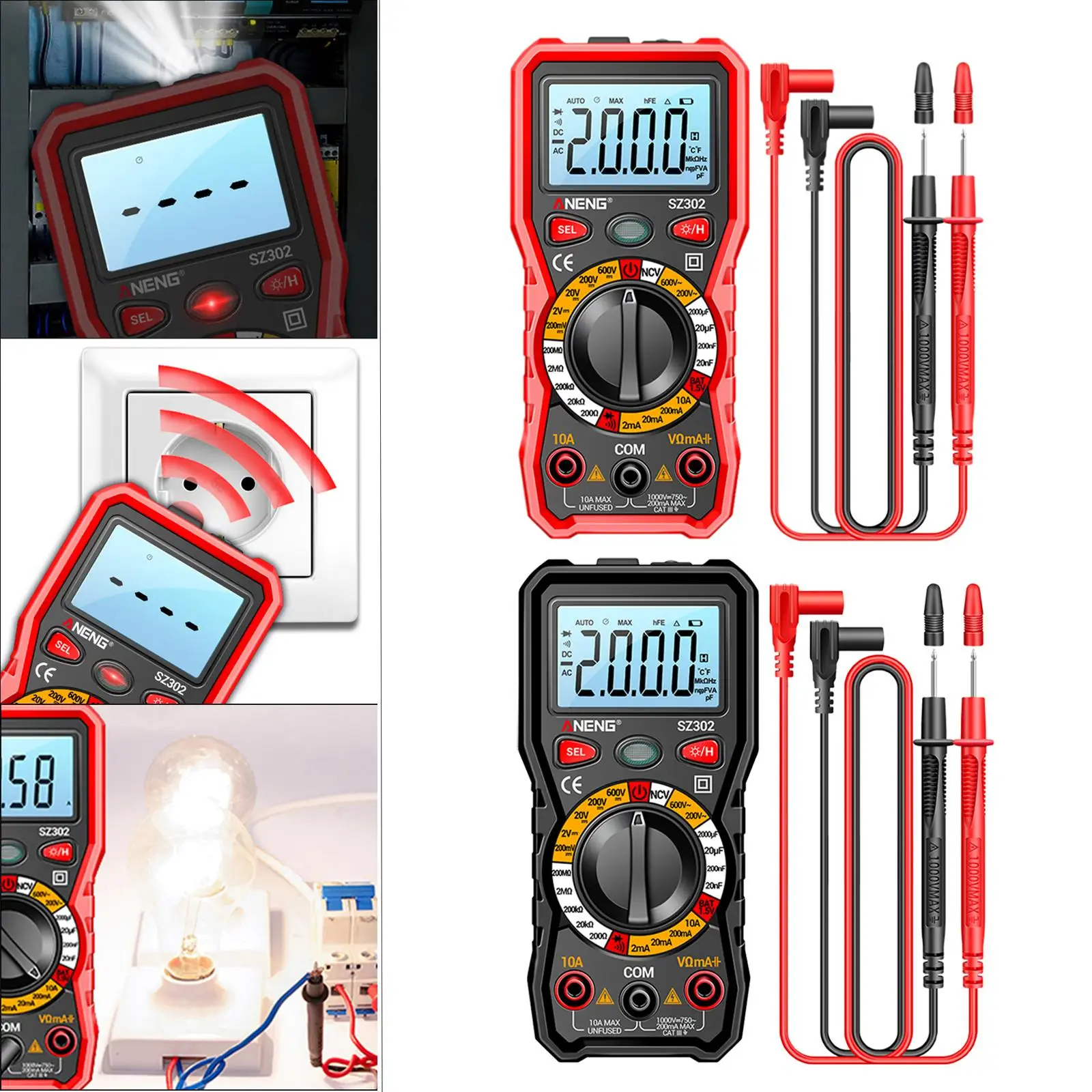 Smart Digital Meter Equipment Multifunction Ammeter for Smartphone DC Voltage Diode Test