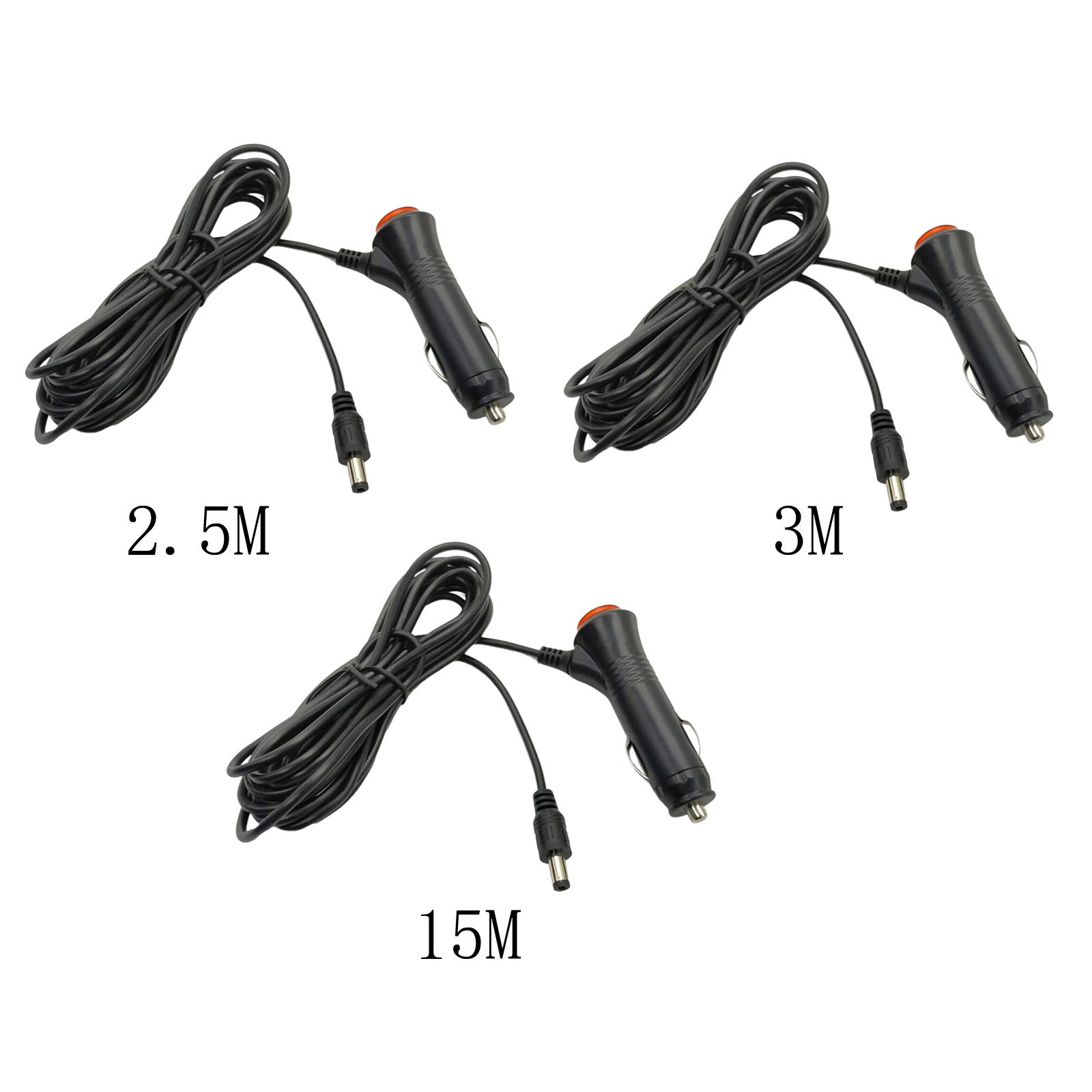 Vehicle Car Cigarette Lighter Charger Cord 5.5Mmx2.1mm Connector Power Supply Cable for DVD Player Camera