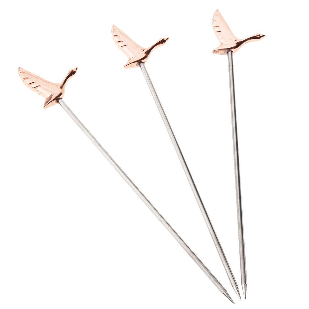 3pcs Cocktail Stirrers Stainless Stirsticks Coffee Stirrers Cocktail Skewers Cocktail Picks for Wedding Birthday Party