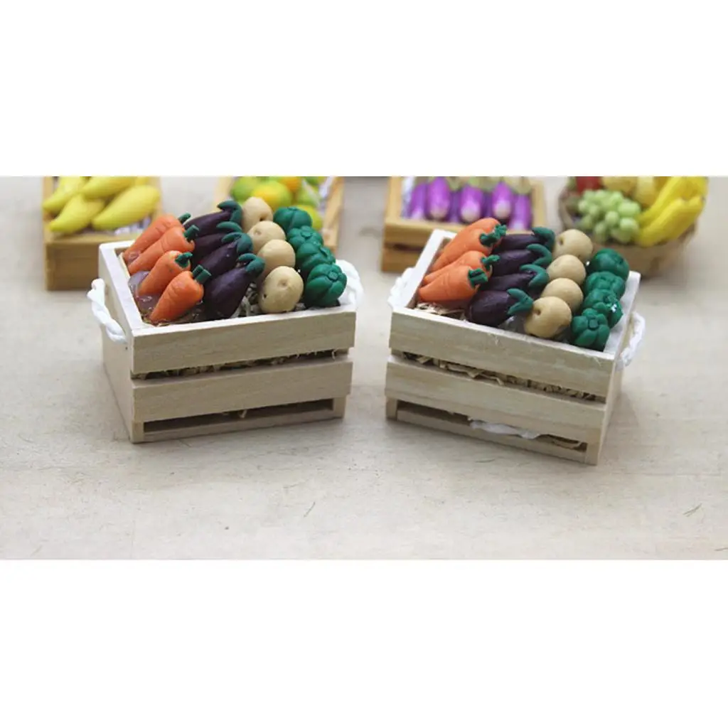1/6 1/12 Scale Dollhouse Miniature Basket Of Vegetables Model Kits