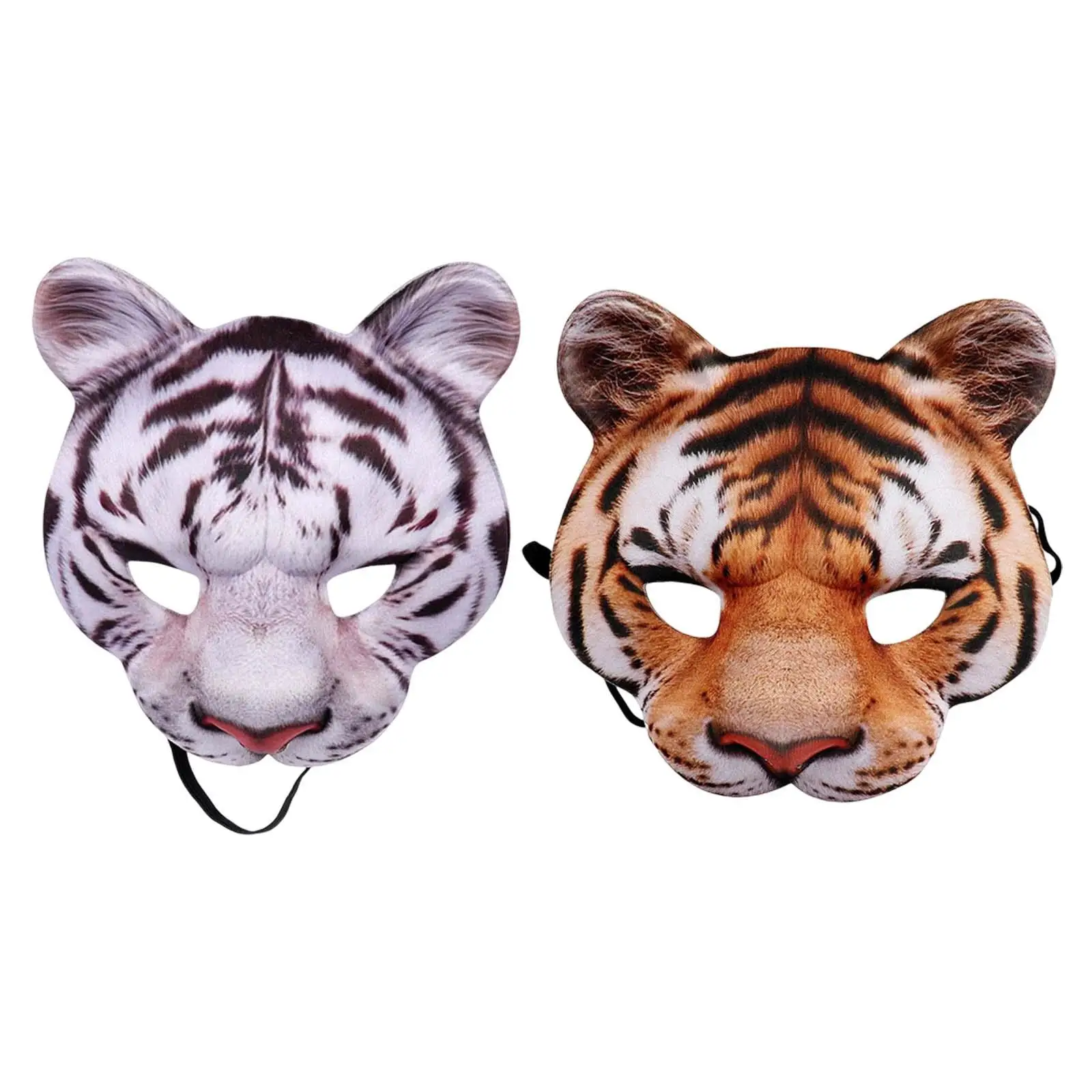 Novelty Woman Tiger Mask Half Face Cosplay Props Decoration Party Supplies for Halloween Animal Cosplay Holiday Masquerade Adult