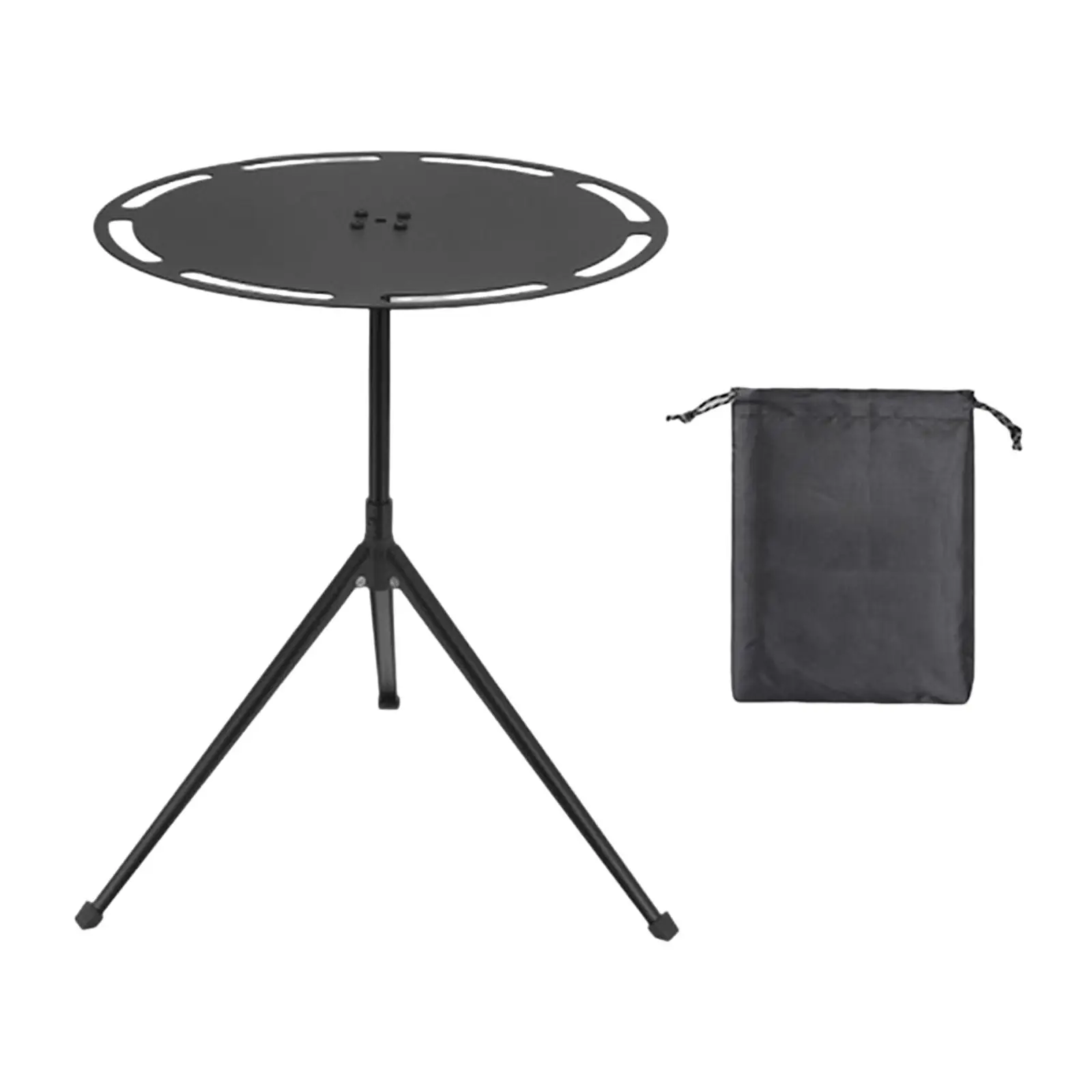 Camping Table with Carry Bag Portable Travel Table Adjustable Legs Round Picnic