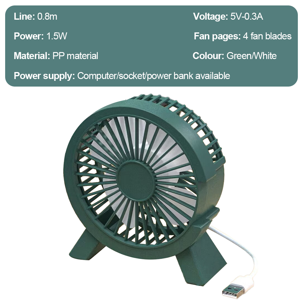 Title 9, 4 Inch Portable Electric Fan USB Input Table Fa...