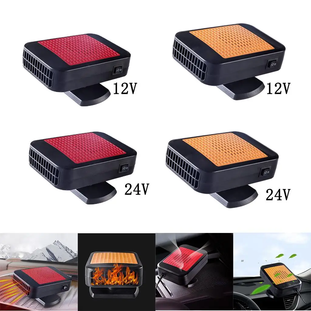 Portable Car Heater Heat Cooling Fan Fast Heating Vehicle-Mounted Demister Windshield Defroster Electric Dryer Fits for Winter