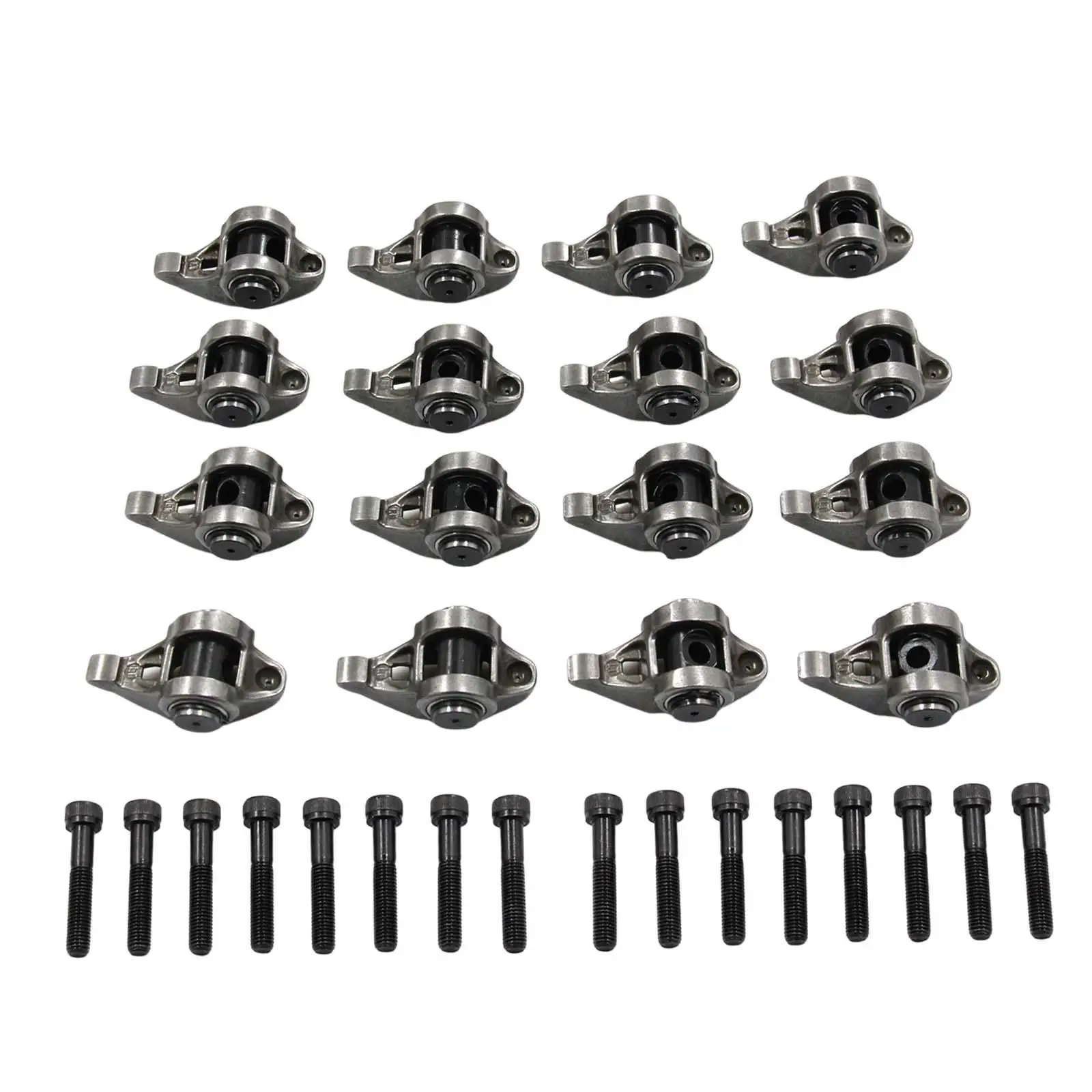 16Pcs Rocker Arms and Bolts with Trunion Kit Installed 10214664 High Performance for Chevrolet LS1 LS2 LS3 LS6 LM7 LM4
