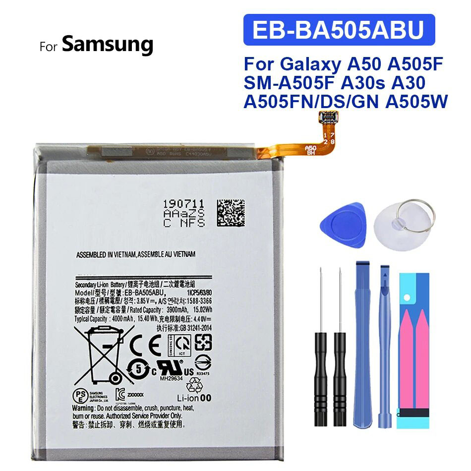 Аккумулятор 10000 мАч для SAMSUNG Galaxy A50 A505F EB-BA505ABU A505FN/DS/GN  A505W A30s Bateria | AliExpress